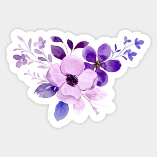 Purple Watercolor Wild Flower Sticker